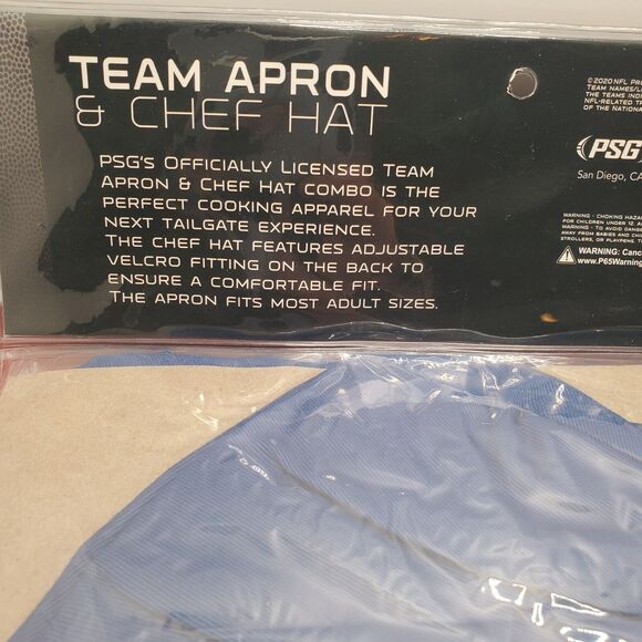 Indianapolis Colts Team Apron and Chef Hat Set Adult One Size Gift Dad NFL - Picture 4 of 7